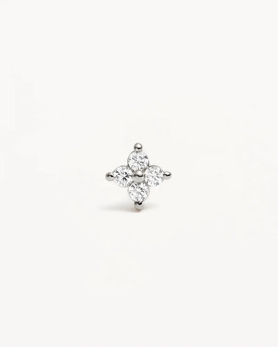 By Charlotte Crystal Bloom Stud Earrings, Silver