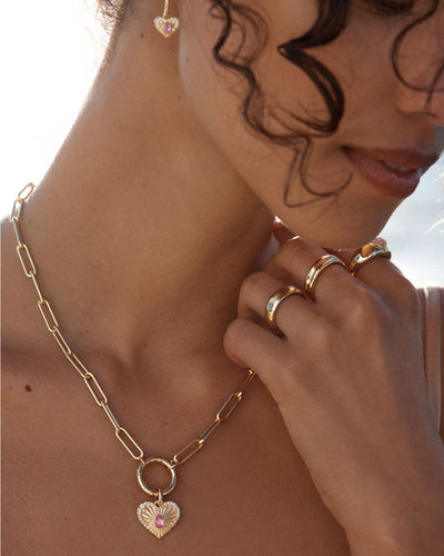 By Charlotte Connect With Your Heart Annex Link Pendant, Gold