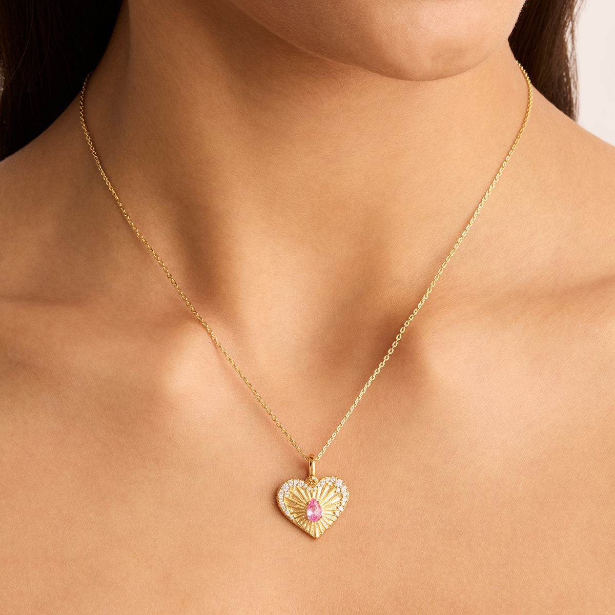 By Charlotte Connect With Your Heart Pendant, Gold