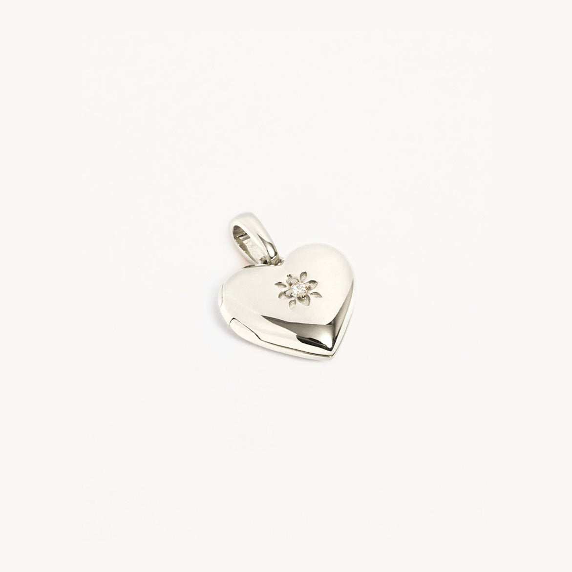 By Charlotte Heart Lotus Locket Pendant, Gold or Silver