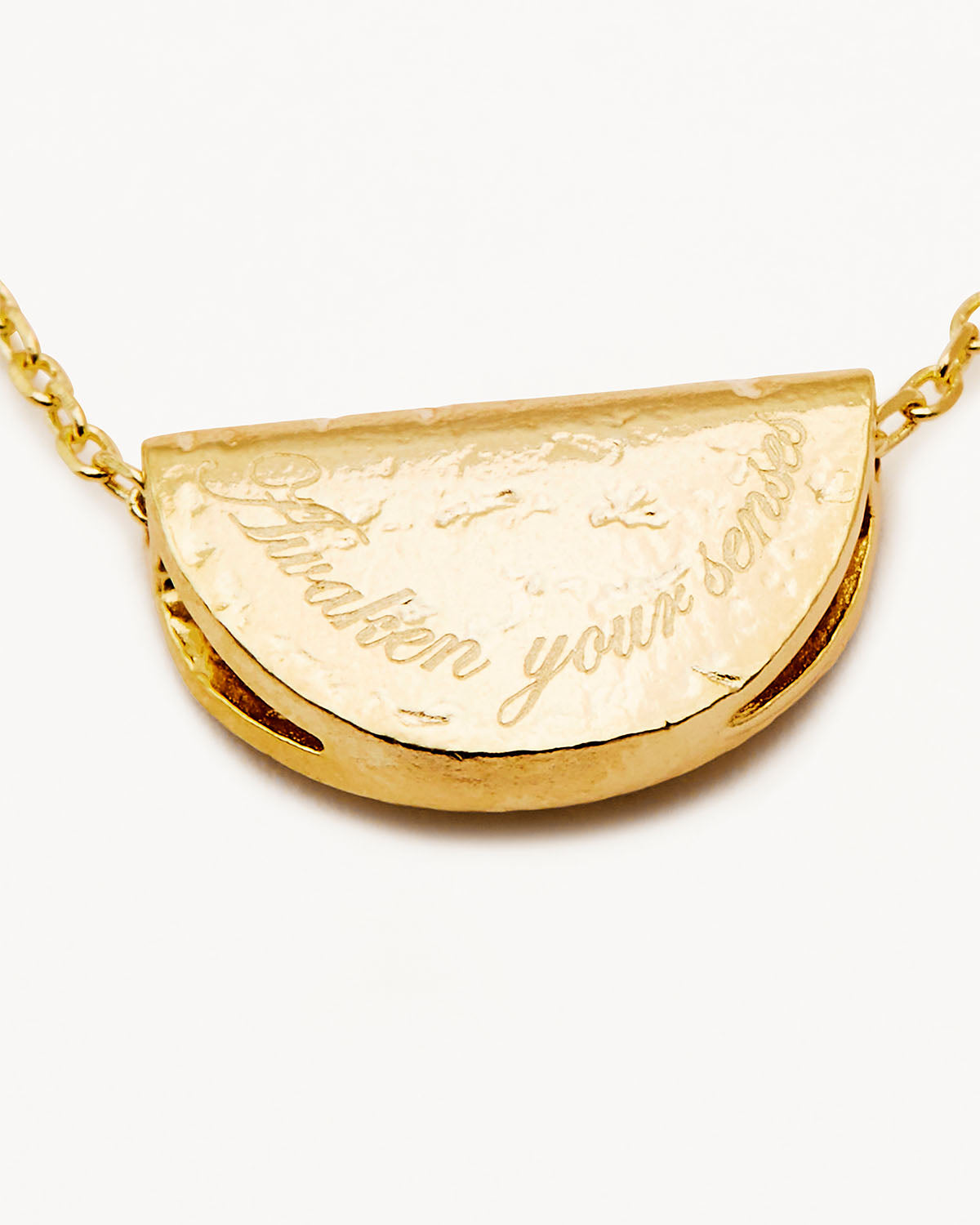 By Charlotte Lotus Birthstone Necklace (February - Amethyst), Gold