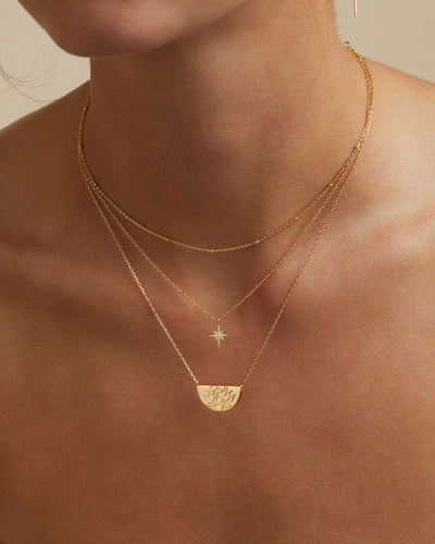 By Charlotte Lotus Short Necklace, Gold