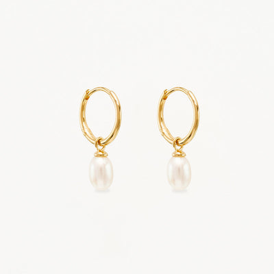 By Charlotte Live in Peace Pearl Hoop Earrings, Gold