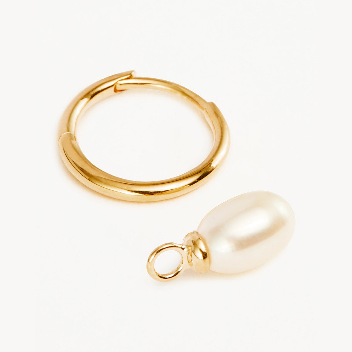 By Charlotte Live in Peace Pearl Hoop Earrings, Gold