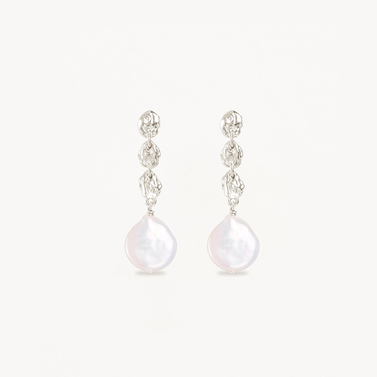 By Charlotte Grow With Grace Pearl Earrings, Silver