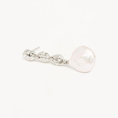By Charlotte Grow With Grace Pearl Earrings, Silver