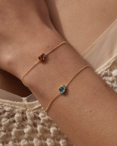 By Charlotte Kindred January Birthstone Bracelet, Gold or Silver