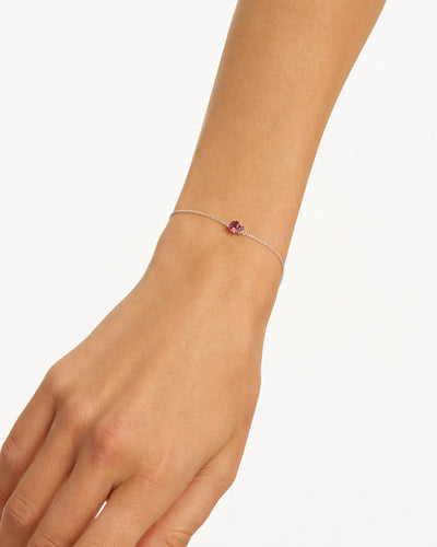 By Charlotte Kindred July Birthstone Bracelet, Gold or Silver