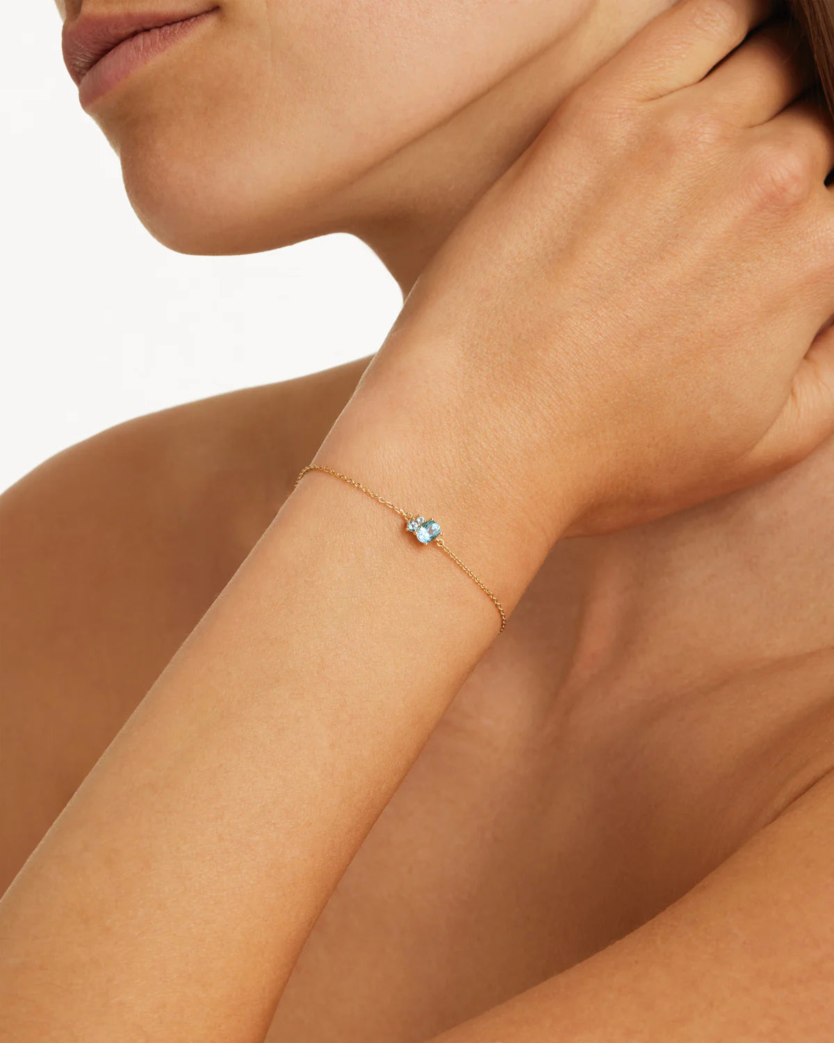 By Charlotte Kindred March Birthstone Bracelet, Gold or Silver