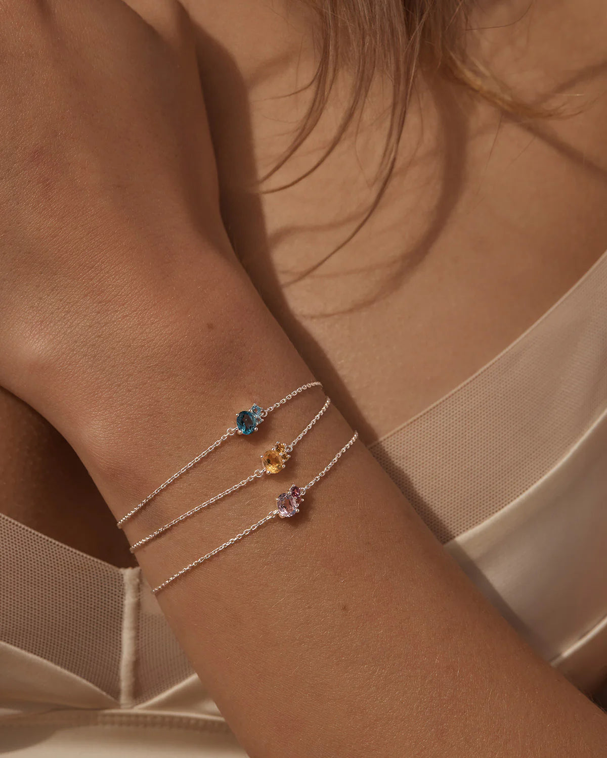 By Charlotte Kindred November Birthstone Bracelet, Gold or Silver