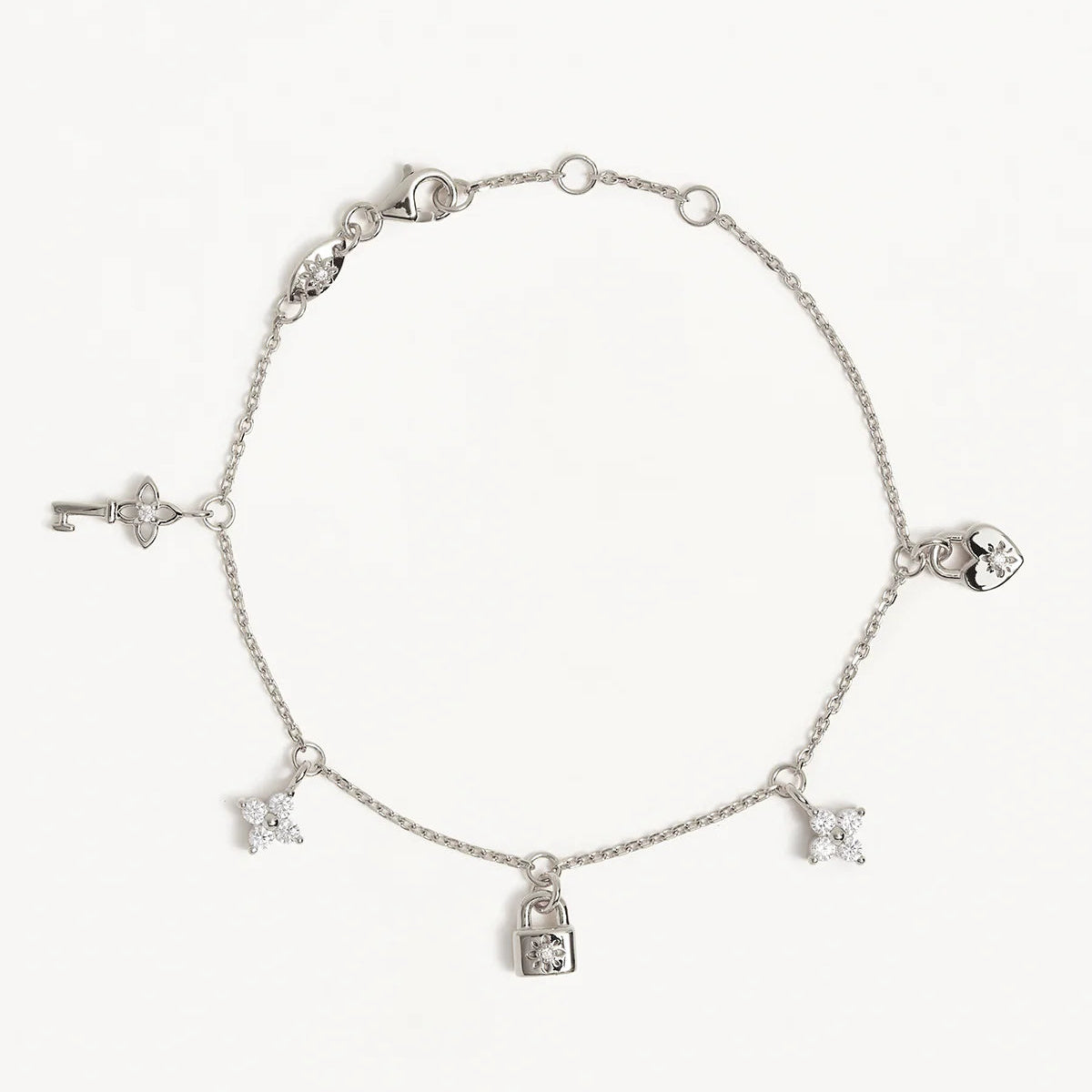 By Charlotte Love Unlocked Charm Bracelet, Silver