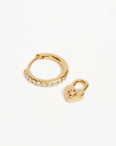 By Charlotte Love Unlocked Padlock Hoops, Gold