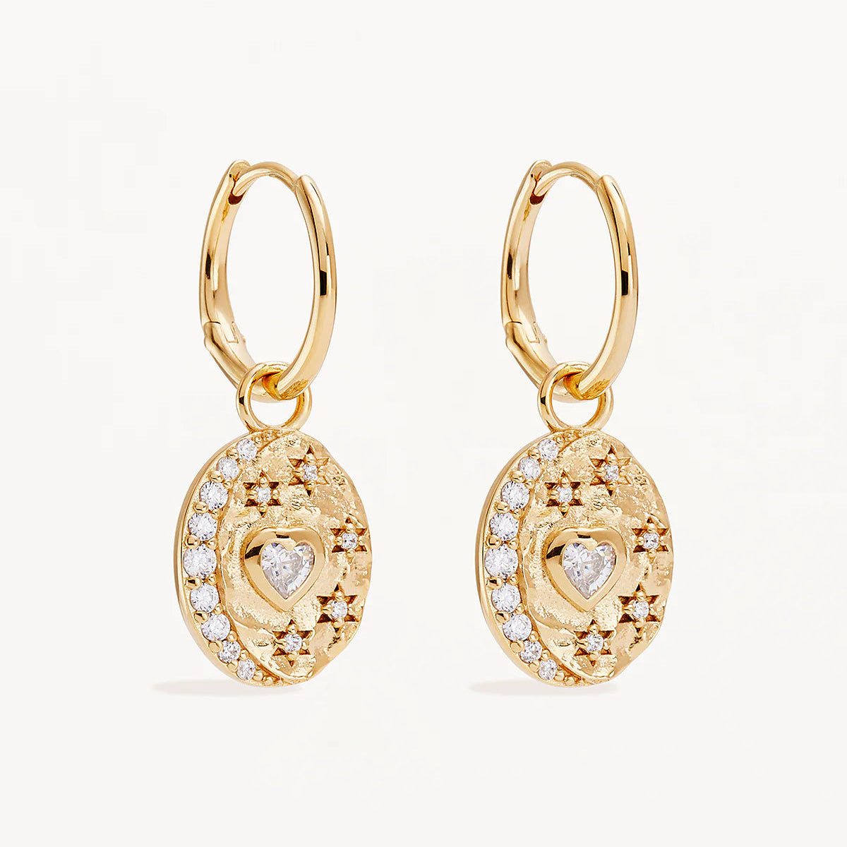 By Charlotte Love You To The Moon And Back Hoops, Gold