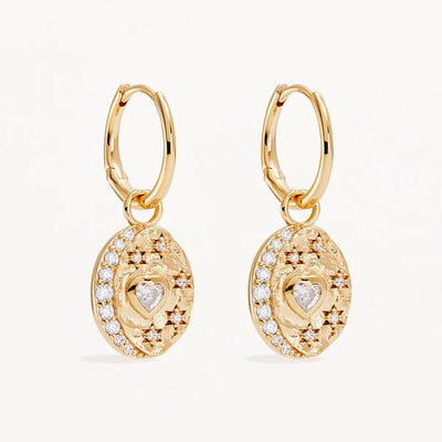 By Charlotte Love You To The Moon And Back Hoops, Gold