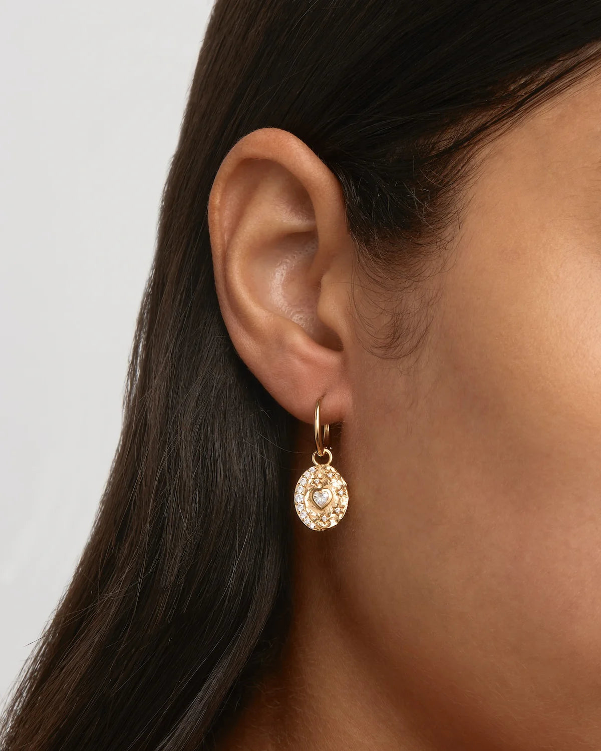 By Charlotte Love You To The Moon And Back Hoops, Gold