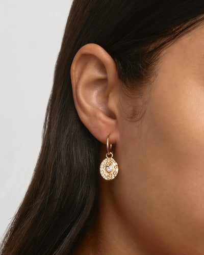 By Charlotte Love You To The Moon And Back Hoops, Gold