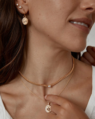 By Charlotte Love You To The Moon And Back Hoops, Gold
