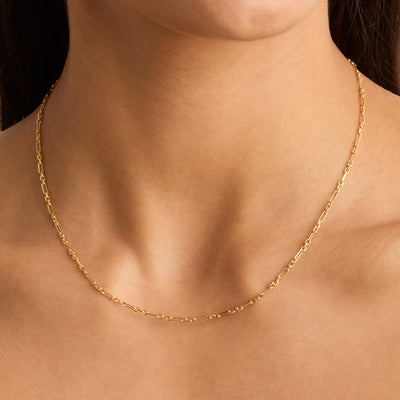 By Charlotte 19" Mixed Link Chain Necklace, Gold