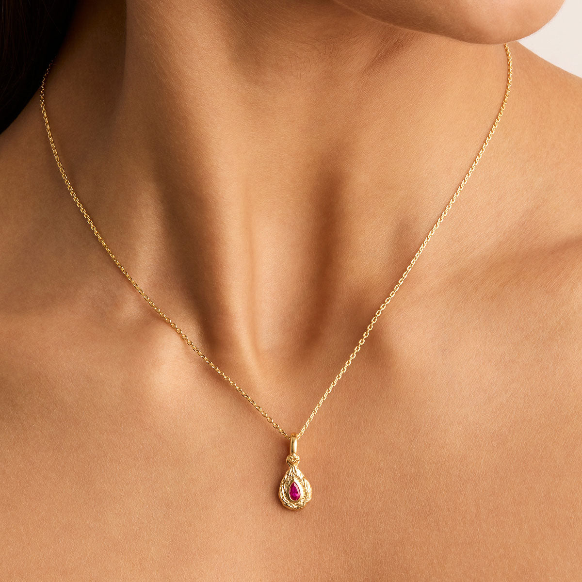 By Charlotte With Love Birthstone Annex Link Pendant, Gold