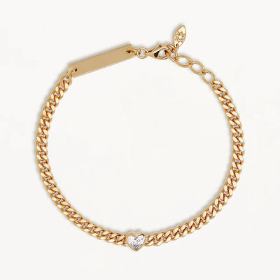 By Charlotte Radiant Heart Engravable Curb Bracelet, Gold