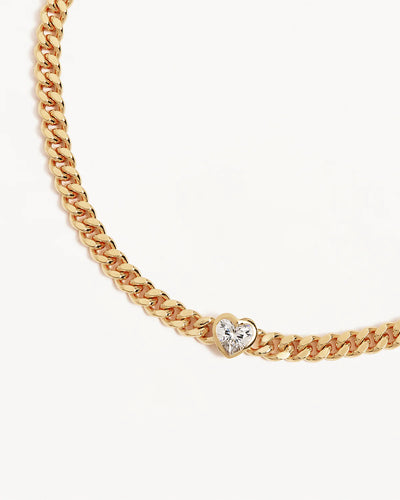 By Charlotte Radiant Heart Engravable Curb Bracelet, Gold