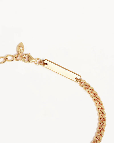 By Charlotte Radiant Heart Engravable Curb Bracelet, Gold