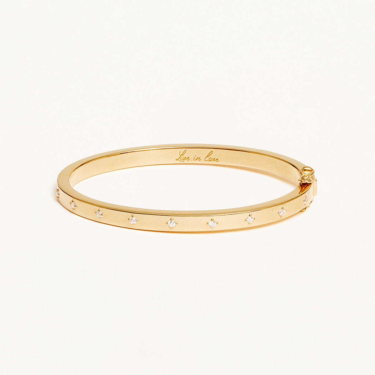 By Charlotte Live in Love Hinged Bracelet, Gold