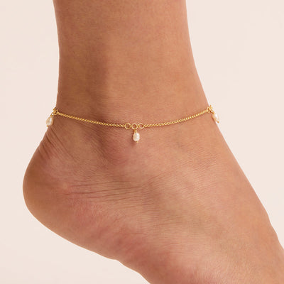 By Charlotte Grow with Grace Pearl Anklet, Gold