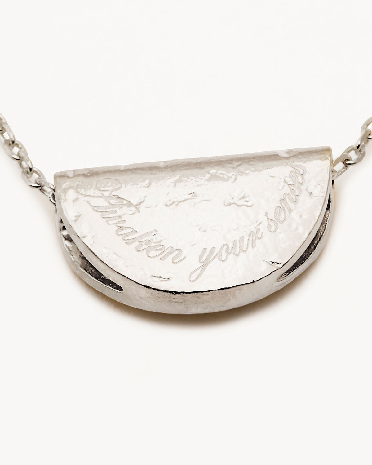 By Charlotte Lotus Birthstone Necklace (February - Amethyst), Silver