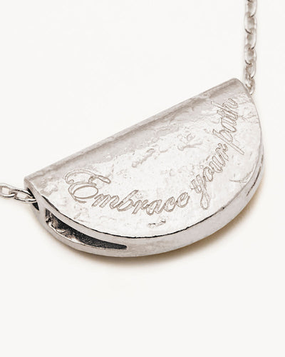 By Charlotte Lotus Birthstone Necklace (July - Ruby), Silver
