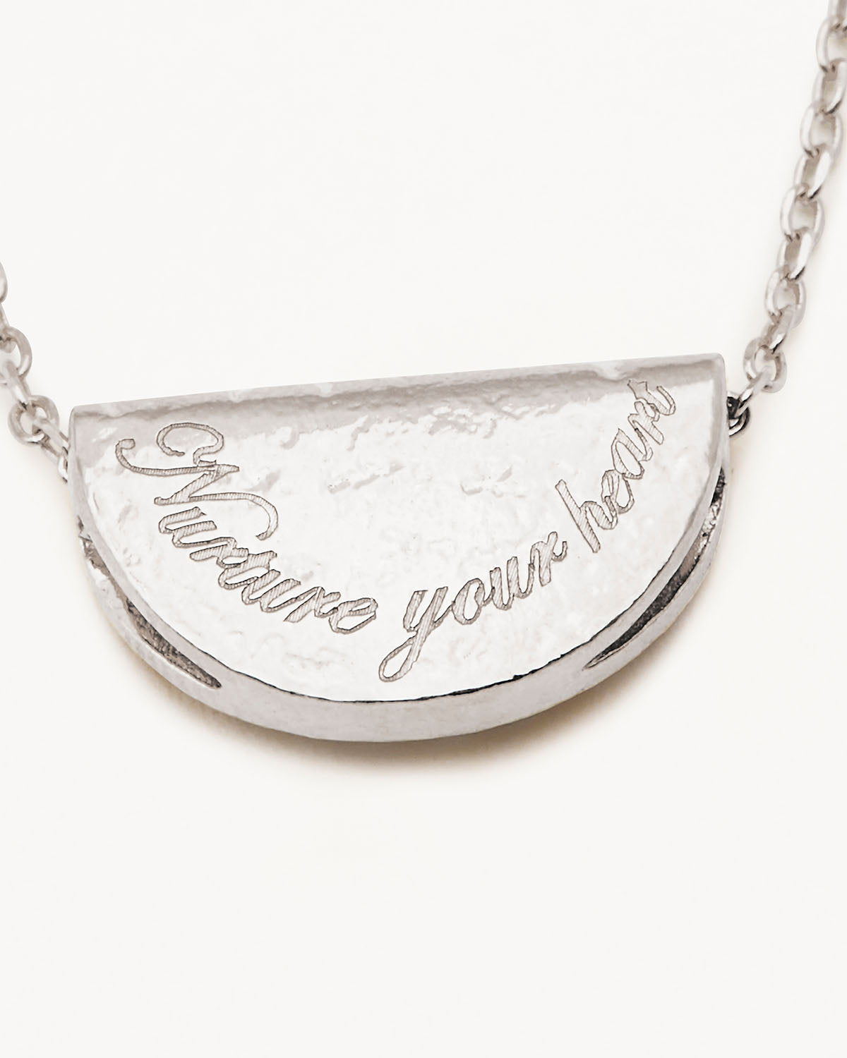 By Charlotte Lotus Birthstone Necklace (May - Emerald), Silver
