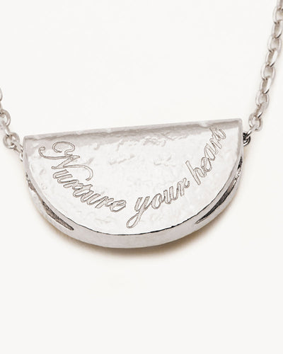 By Charlotte Lotus Birthstone Necklace (May - Emerald), Silver