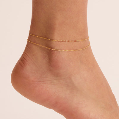 By Charlotte Purity Double Chain Anklet, Gold