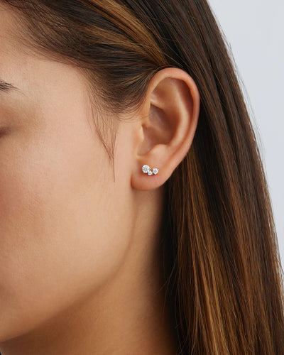 By Charlotte Whispers of Love Stud Earrings, Silver