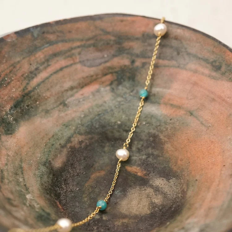 Daisy London Treasures Pearl and Beaded Bracelet, Gold