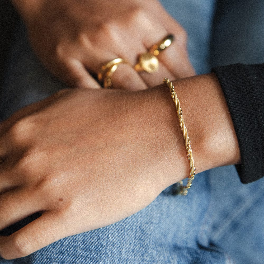 Daisy London Shrimps Twist Chain Bracelet, Gold