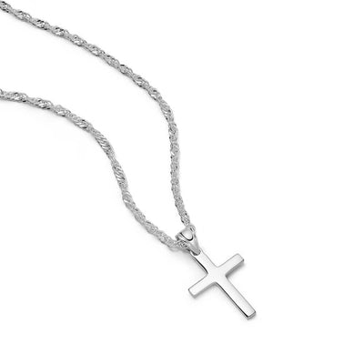 Daisy London Polly Sayer Cross Necklace, Silver