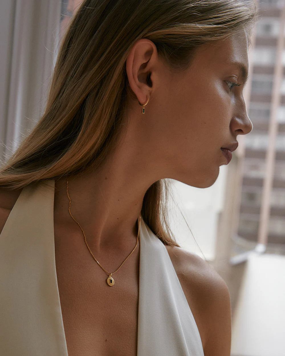 Kirstin Ash Centra Drop Hoops, Gold