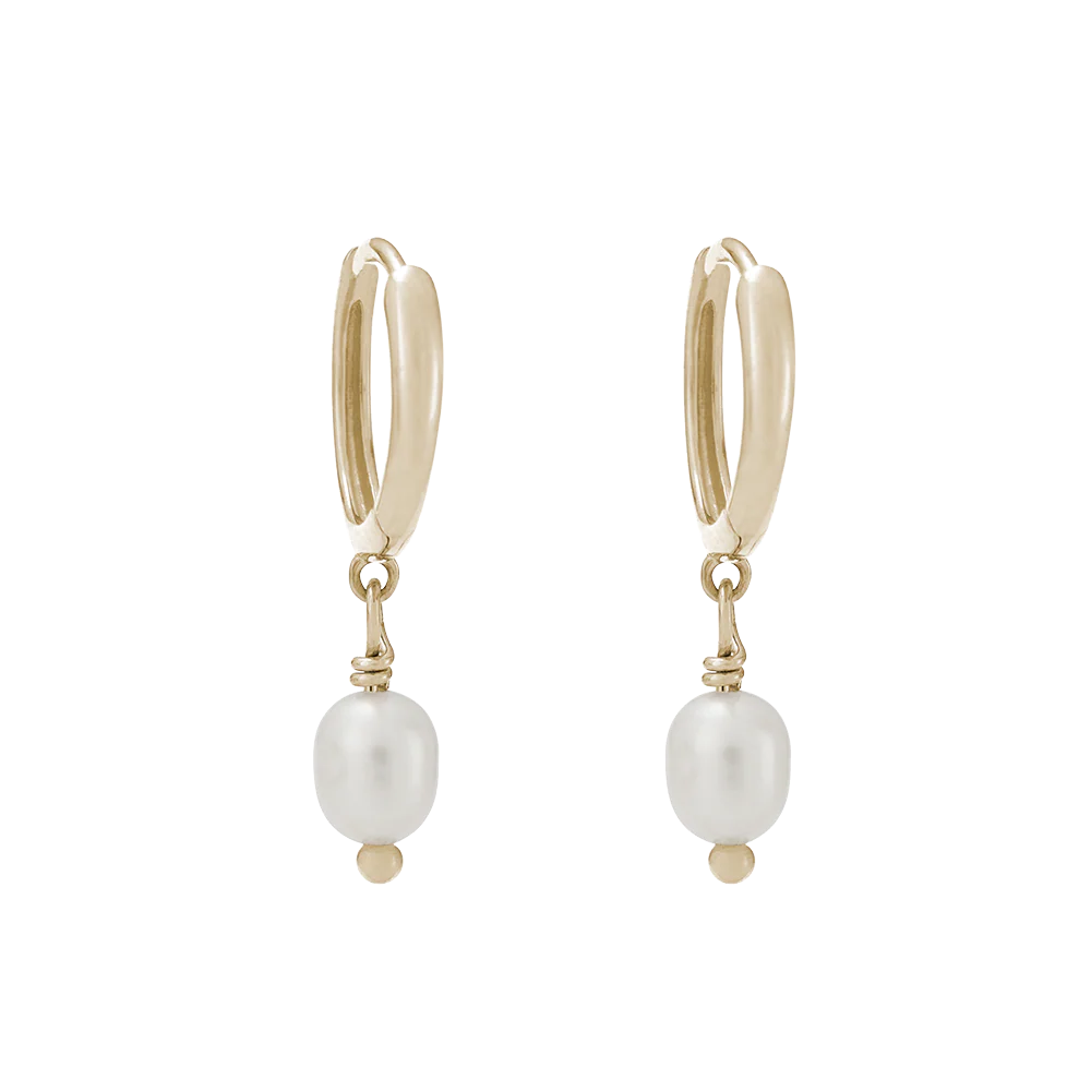 Kirstin Ash 9k Gold Classic Pearl Hoops