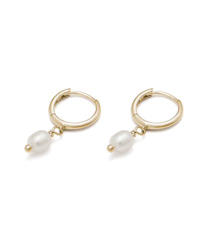 Kirstin Ash 9k Gold Classic Pearl Hoops