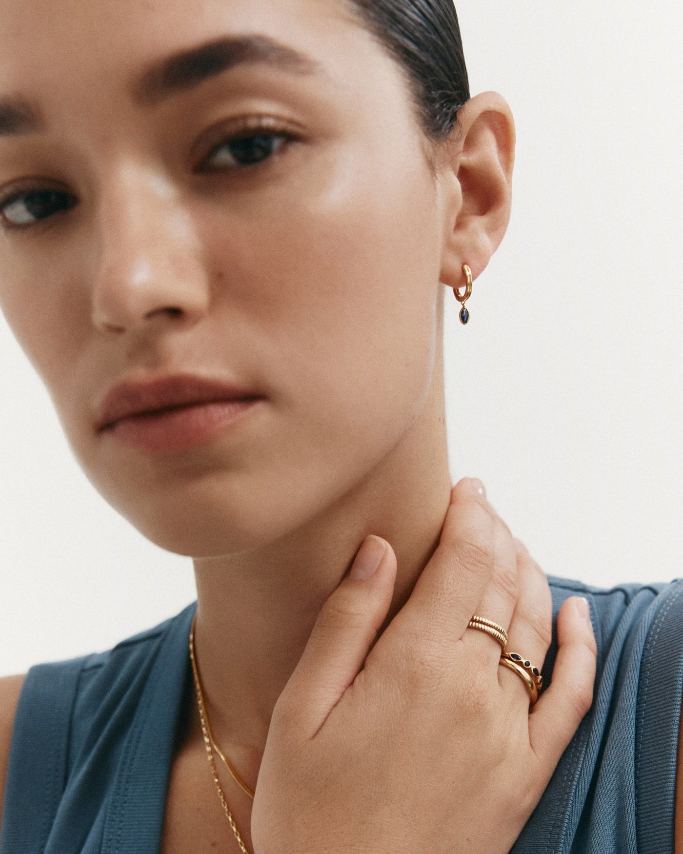 Kirstin Ash Ink Drop Hoops, Gold