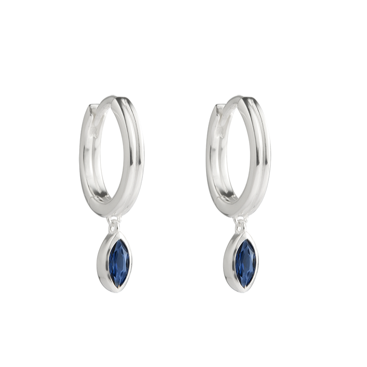 Kirstin Ash Ink Drop Hoops, Silver
