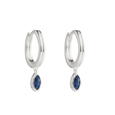 Kirstin Ash Ink Drop Hoops, Silver