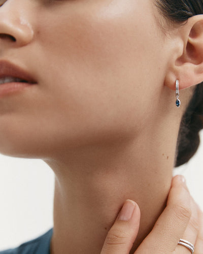 Kirstin Ash Ink Drop Hoops, Silver