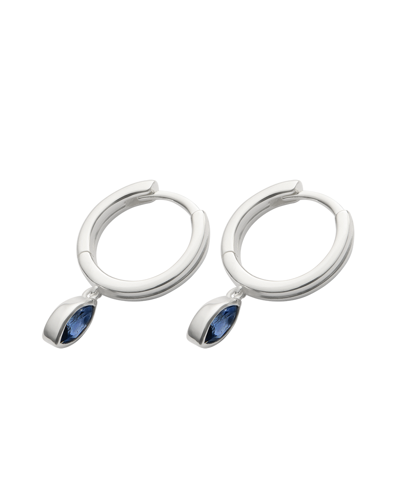 Kirstin Ash Ink Drop Hoops, Silver