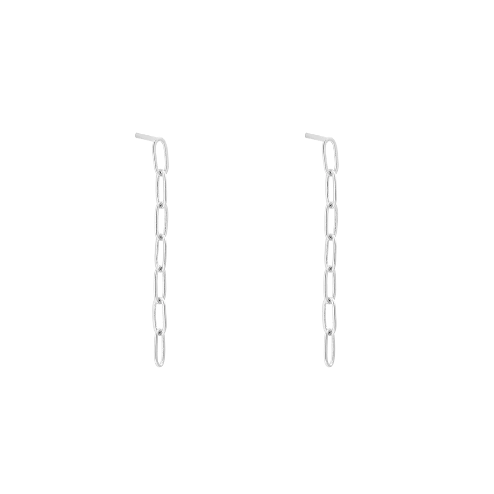 Kirstin Ash Rue Chain Earrings, Silver