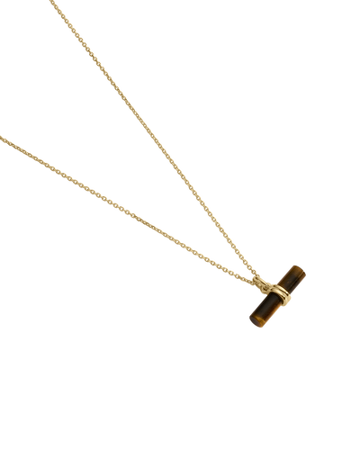 Kirstin Ash Tigers Eye T-Bar Necklace, Gold