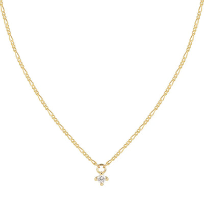 Linda Tahija 9k Gold Bella Diamond Figaro Necklace