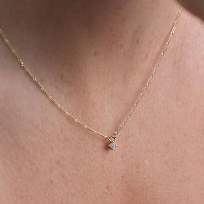 Linda Tahija 9k Gold Bella Diamond Figaro Necklace