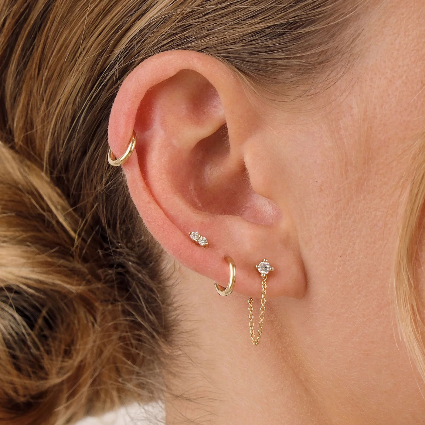 Linda Tahija 9k Gold Mini Huggie Earrings